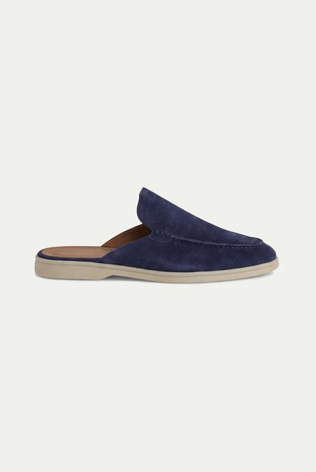 Yacht Mule in Camoscio Blu Navy