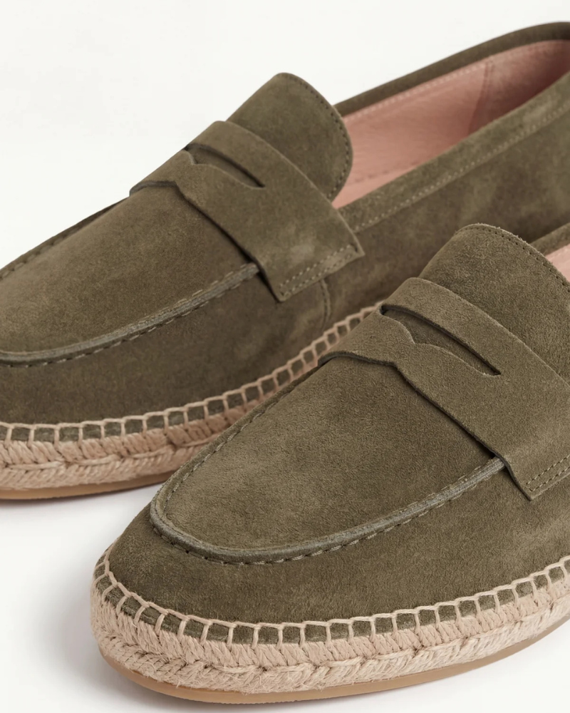 Espadrillas Riviera in Camoscio Verde Oliva