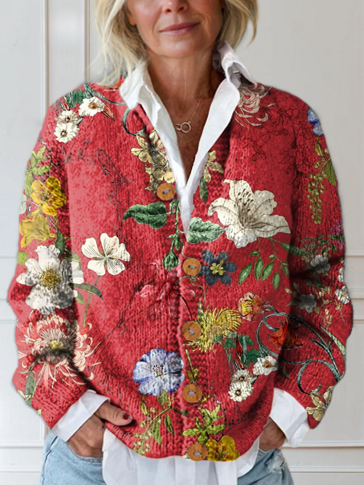 Sarah | Cardigan in maglia vintage a fiori | Nico Milan