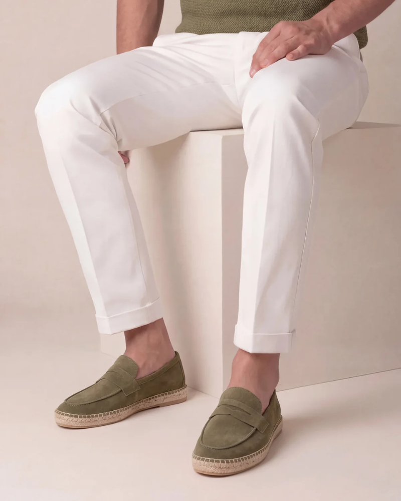 Espadrillas Riviera in Camoscio Verde Oliva