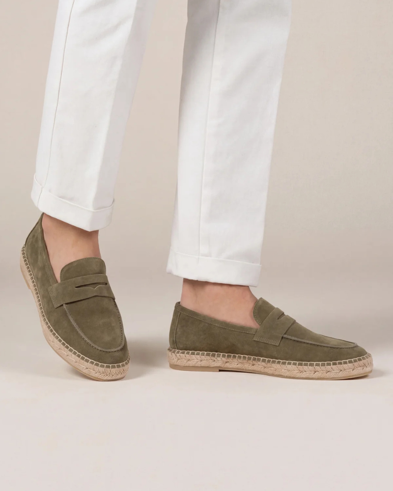 Espadrillas Riviera in Camoscio Verde Oliva
