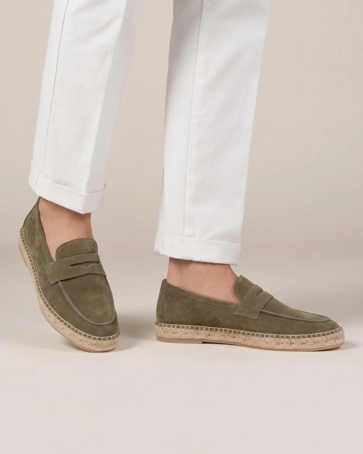 Espadrillas Riviera in Camoscio Verde Oliva