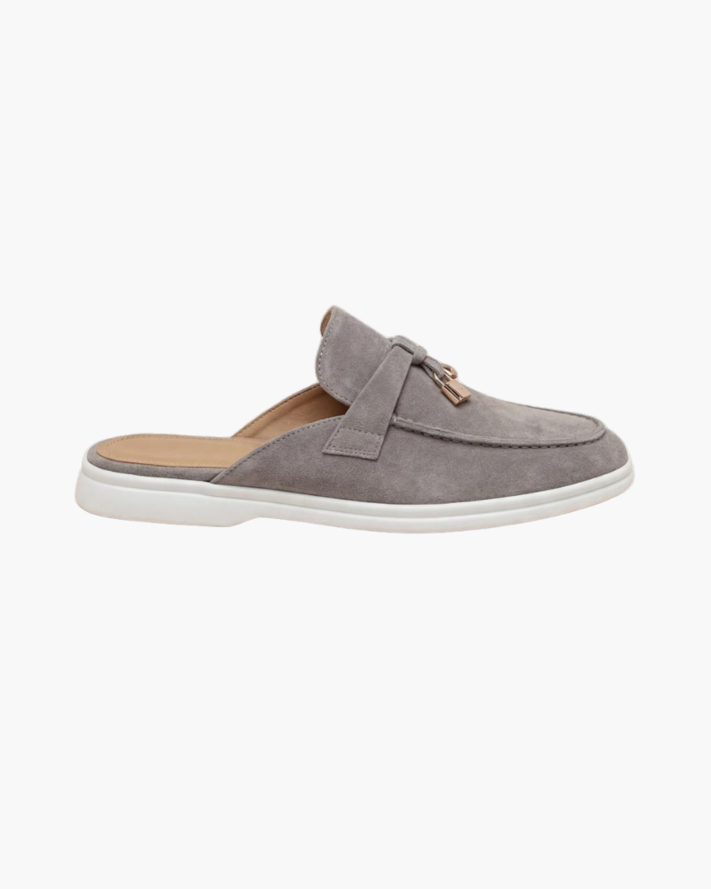 Mule Mediterraneo in Camoscio Grigio Chiaro