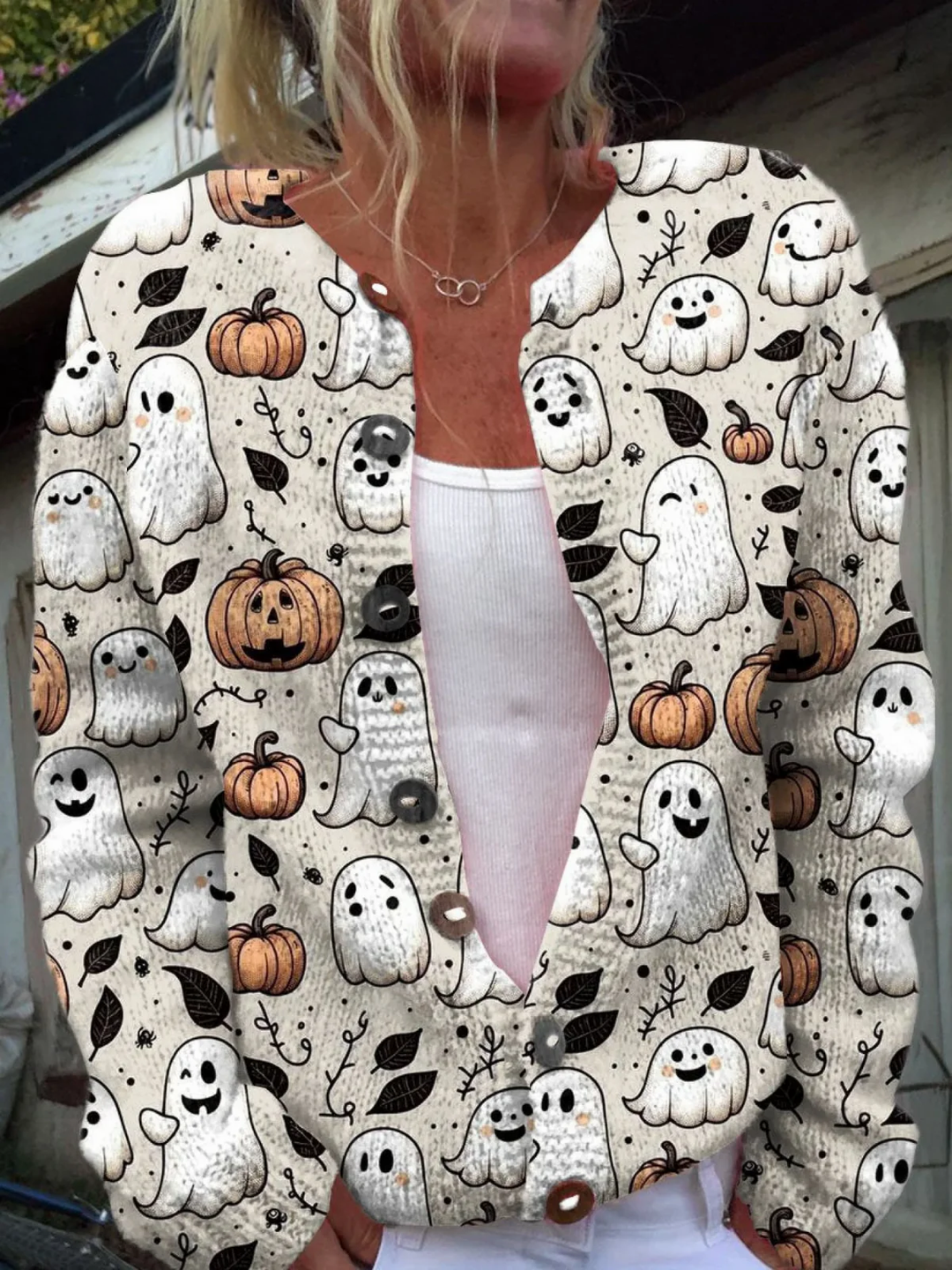 Léa | Gilet Halloween con motivo fantasma | Nico Milan
