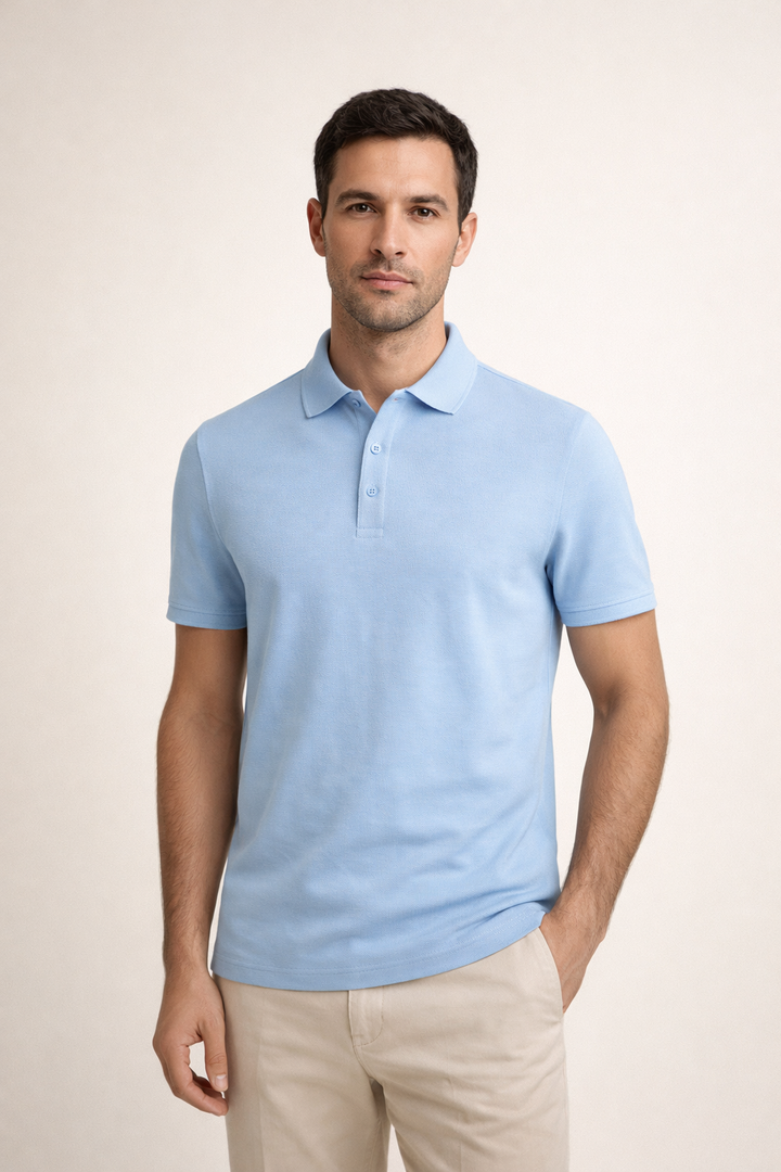 Polo Raffinata Azzurra Chiara