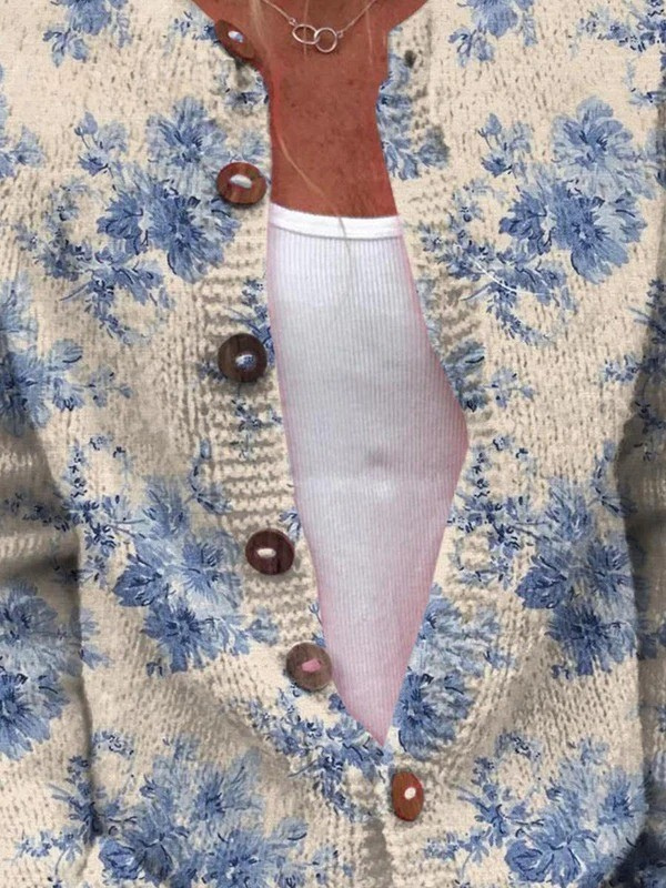 Mathilde | Cardigan con bottoni a stampa floreale | Nico Milan