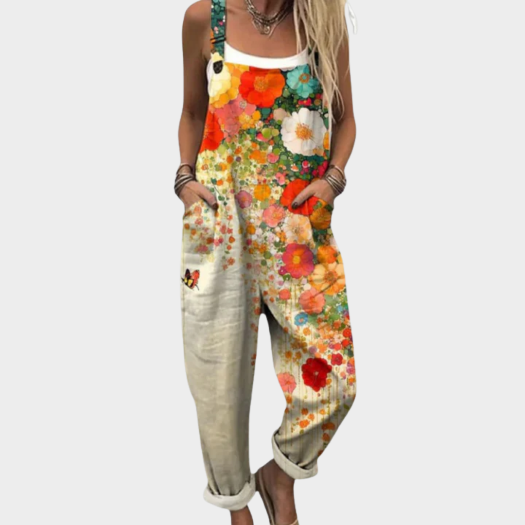 Salopette Oversize Confortevole con Stampa Floreale Artistica | Nico Milan