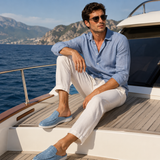 Yacht Mule Croco Blu | Nico Milan