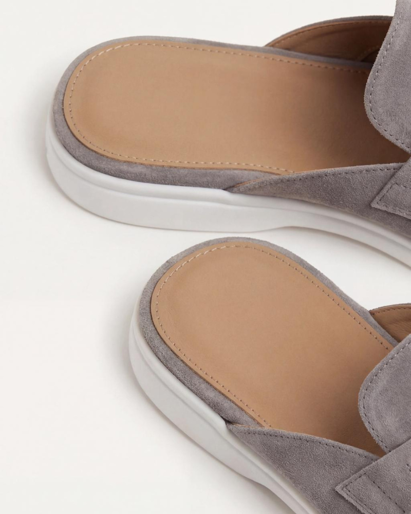 Mule Mediterraneo in Camoscio Grigio Chiaro