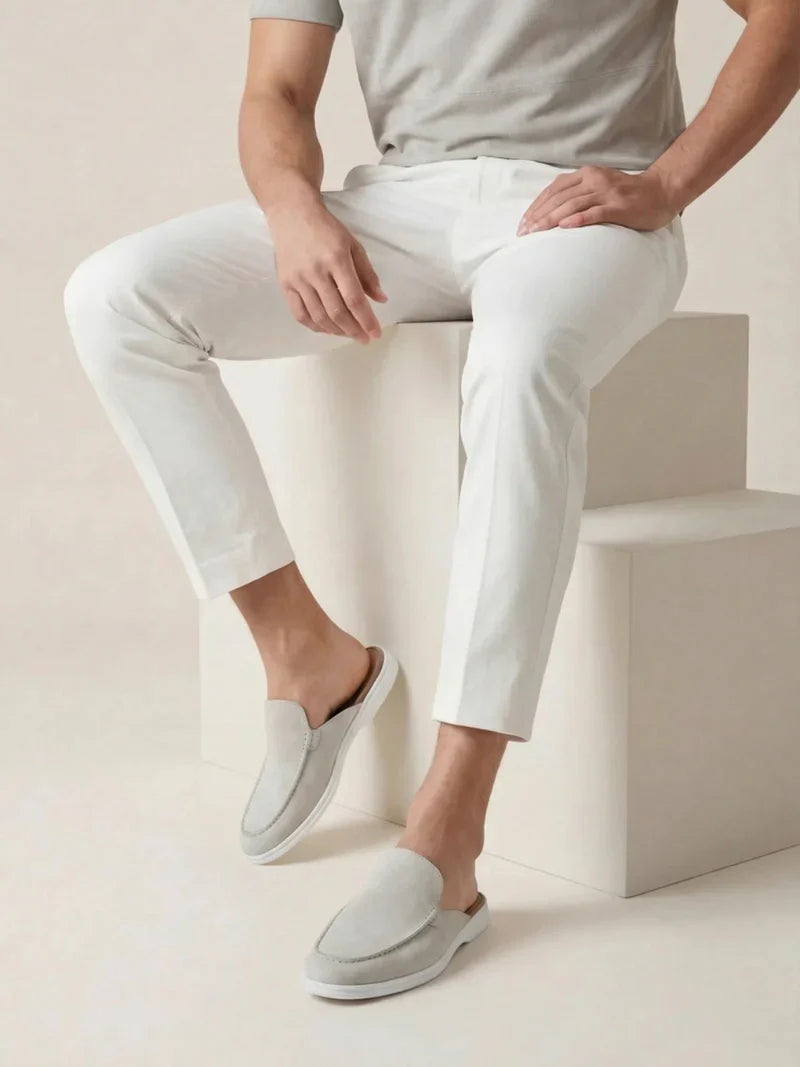 Yacht Mule in Camoscio Bianco | Nico Milan