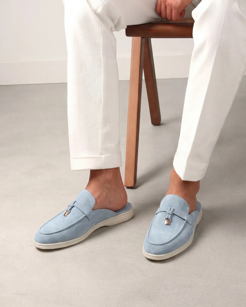 Mule Mediterraneo in Camoscio Blu Cielo