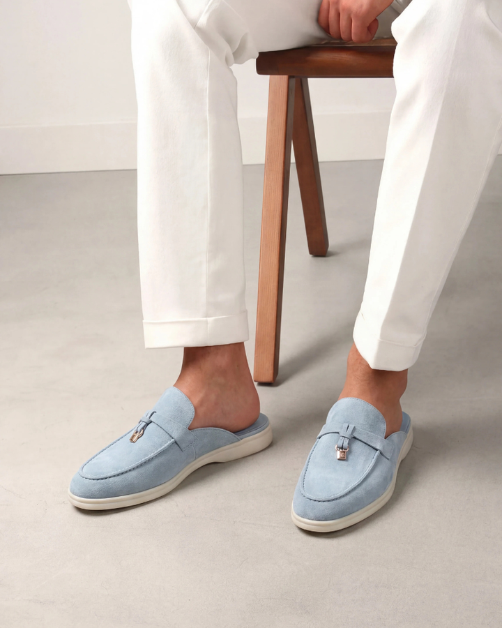Mule Mediterraneo in Camoscio Blu Cielo
