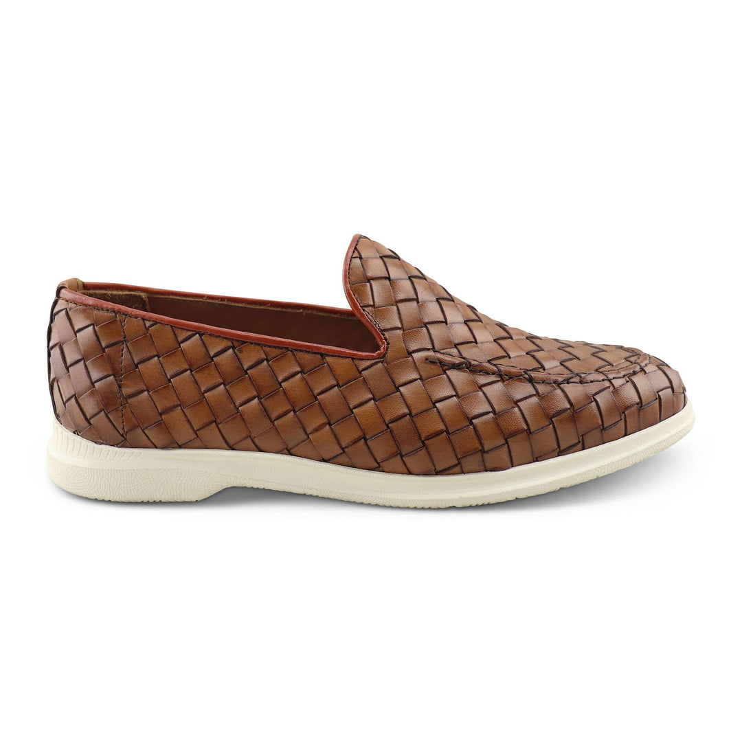 Mocassino Intrecciato Sorrento Cuoio | Nico Milan