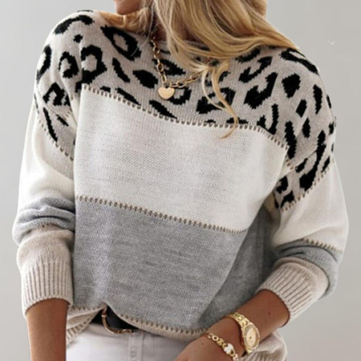 Diane | Maglione in Maglia con Dettaglio Leopardato | Nico Milan