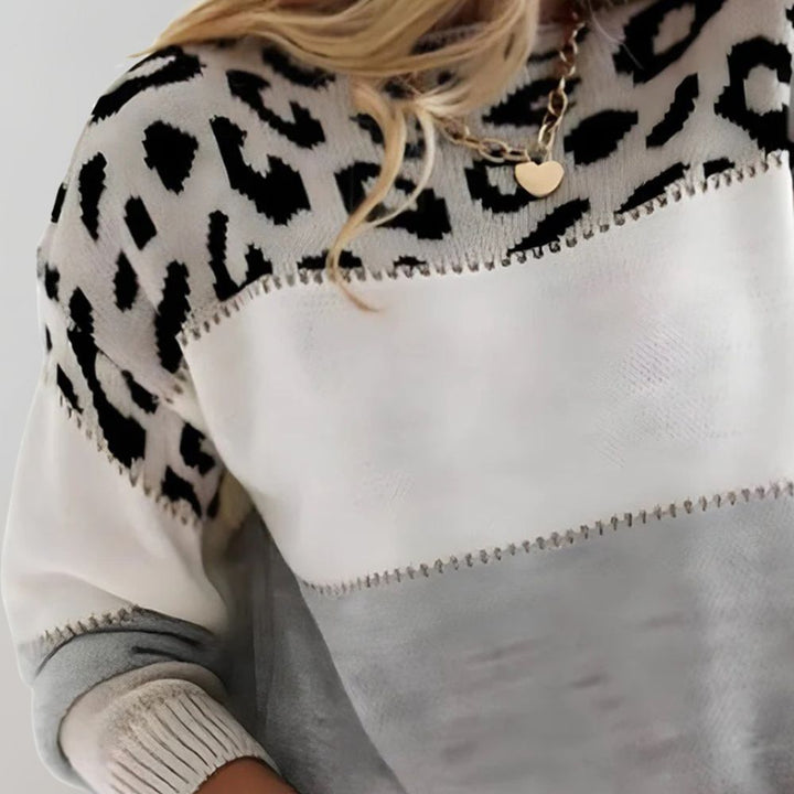 Diane | Maglione in Maglia con Dettaglio Leopardato | Nico Milan