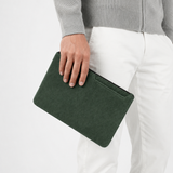 Borsa Clutch Alcantara Verde Notte