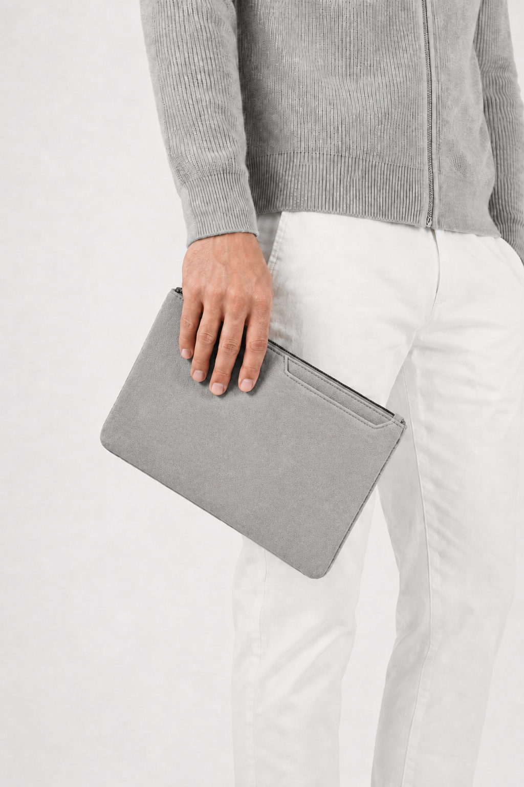 Borsa Clutch Alcantara Grigio Moonstone