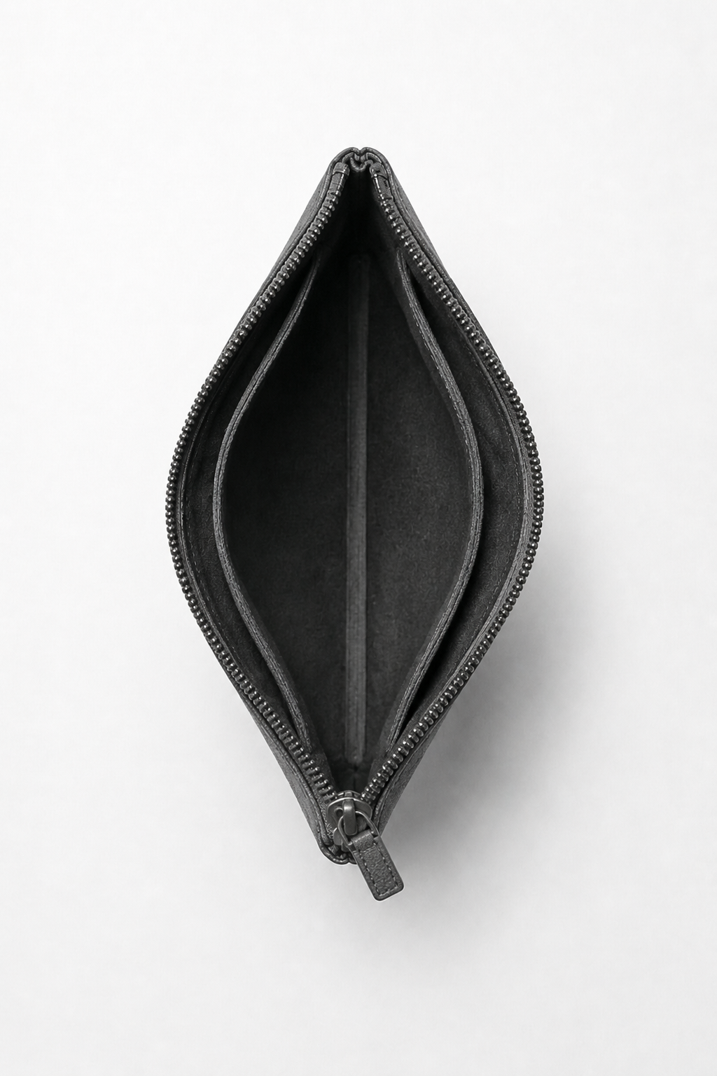Borsa a Clutch Alcantara Grigio Scuro