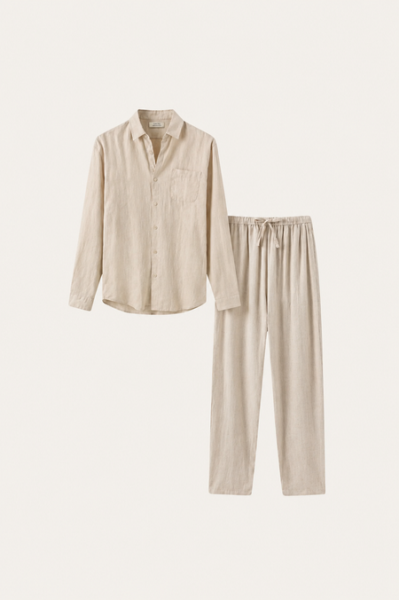 Set in Lino Bellagio Manica Lunga Beige