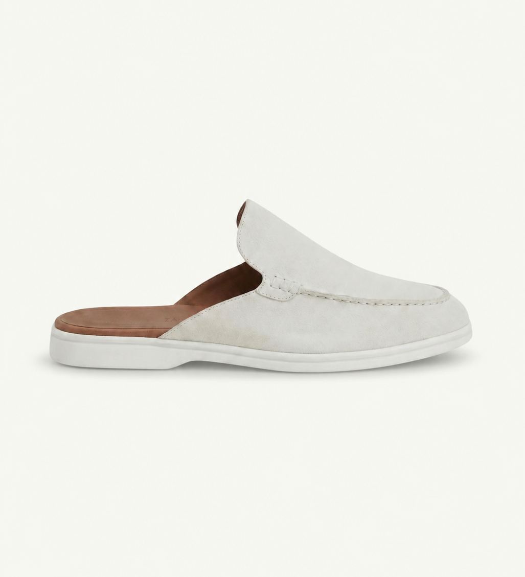 Yacht Mule in Camoscio Bianco | Nico Milan