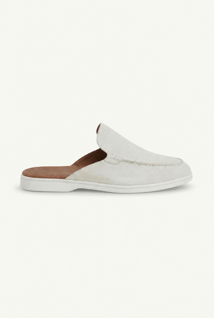 Yacht Mule in Camoscio Bianco | Nico Milan