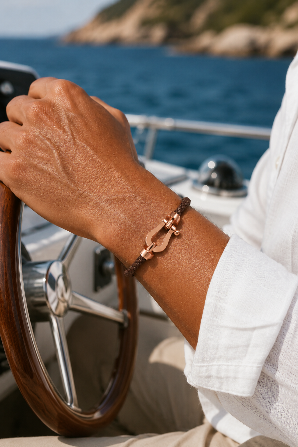 Bracciale Aurelio Marrone Scuro / Oro Rosa