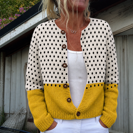 Adeline | Cardigan giallo a pois geometrici