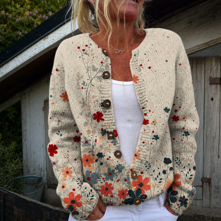 Manon | Cardigan con bottoni ad arte floreale vintage | Nico Milan