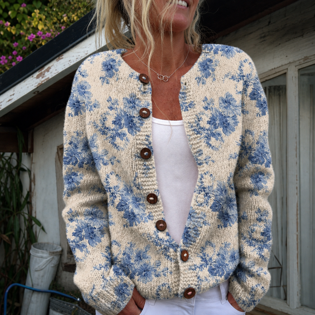 Mathilde | Cardigan con bottoni a stampa floreale | Nico Milan