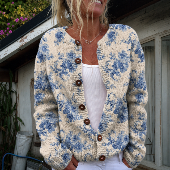 Mathilde | Cardigan con bottoni a stampa floreale | Nico Milan