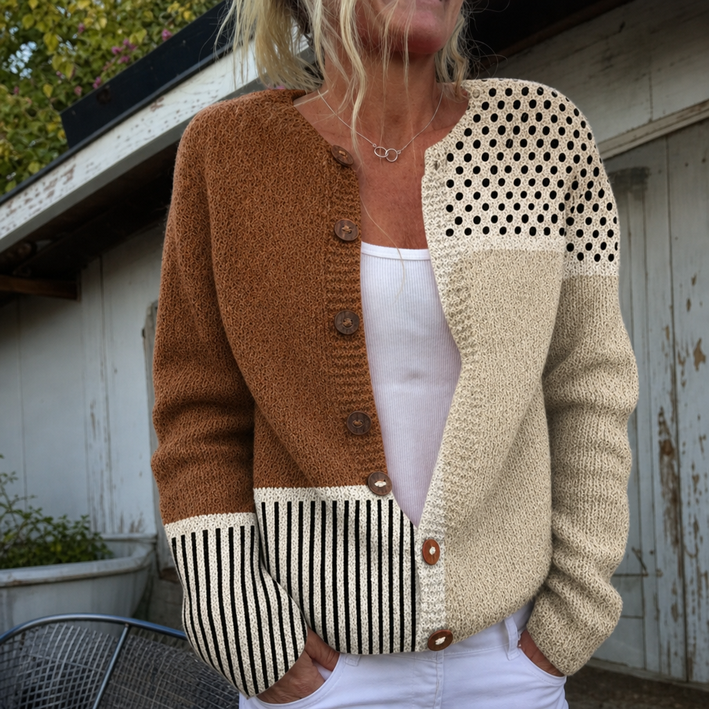 Emma | Cardigan in maglia a pois minimal | Nico Milan
