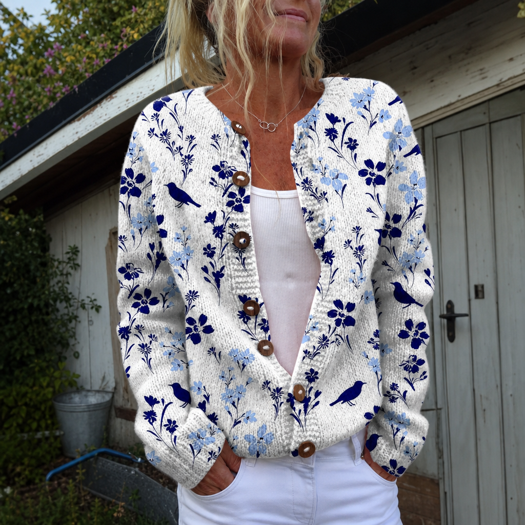 Zoé | Cardigan in maglia a fiori vintage | Nico Milan