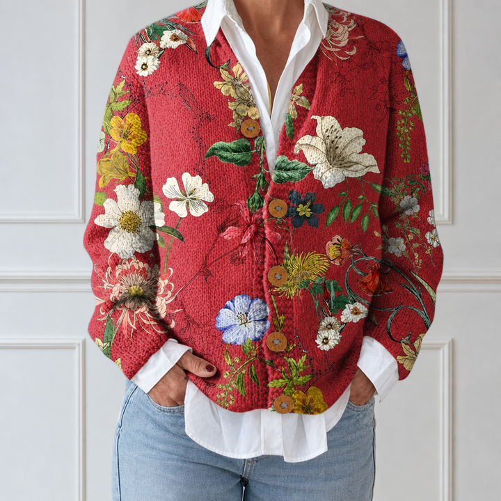 Sarah | Cardigan in maglia vintage a fiori | Nico Milan