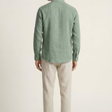 Set in Lino Pisa Manica Lunga Verde/Beige