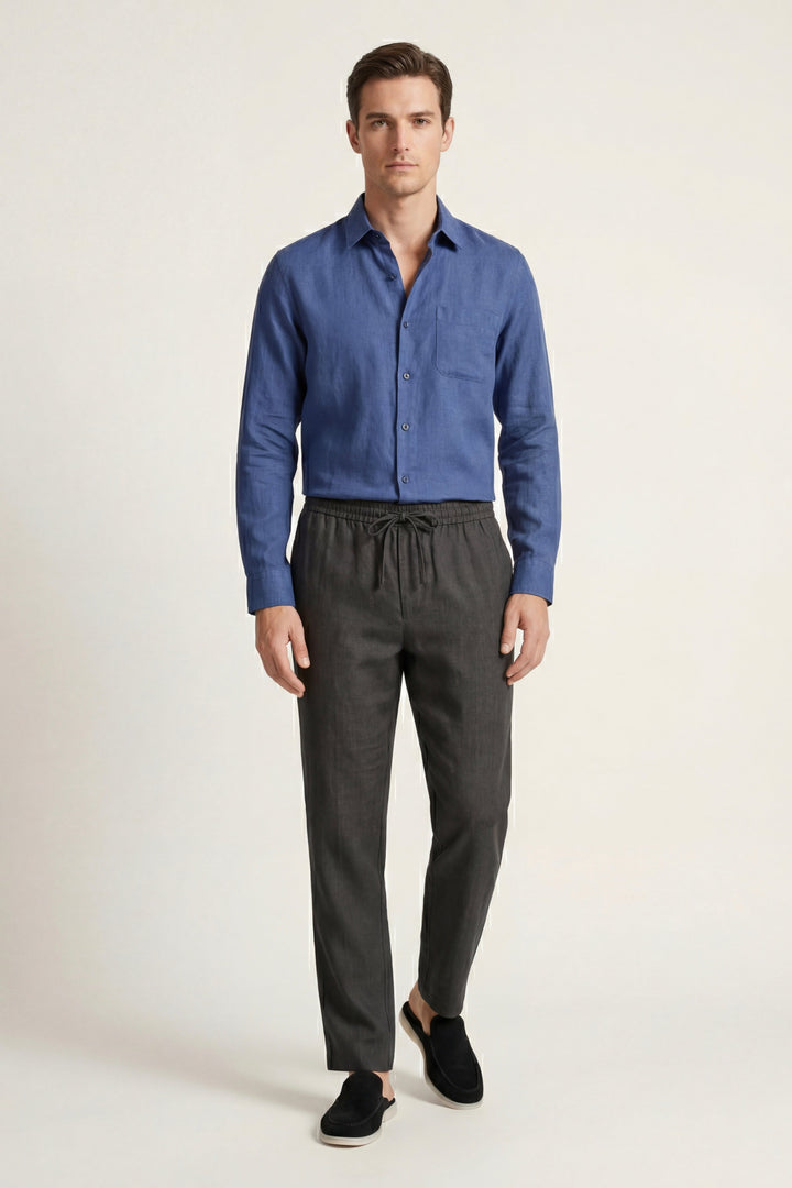 Set di Lino Pisa Maniche Lunghe Blu/Nero