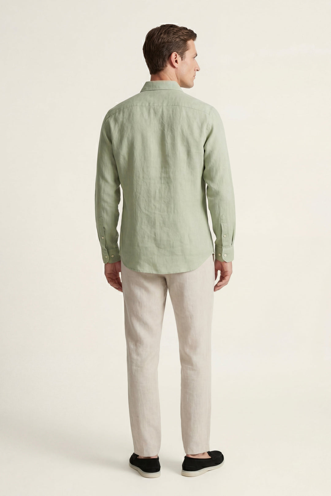 Set in Lino Pisa Maniche Lunghe Verde Menta/Beige