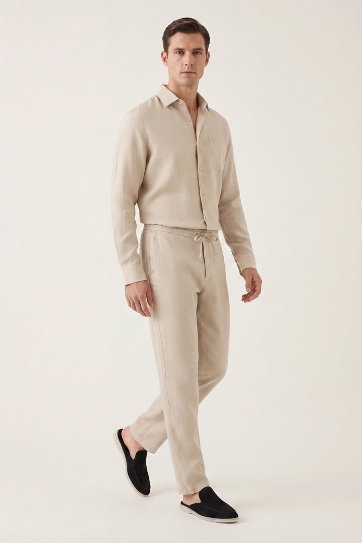 Set in Lino Bellagio Manica Lunga Beige