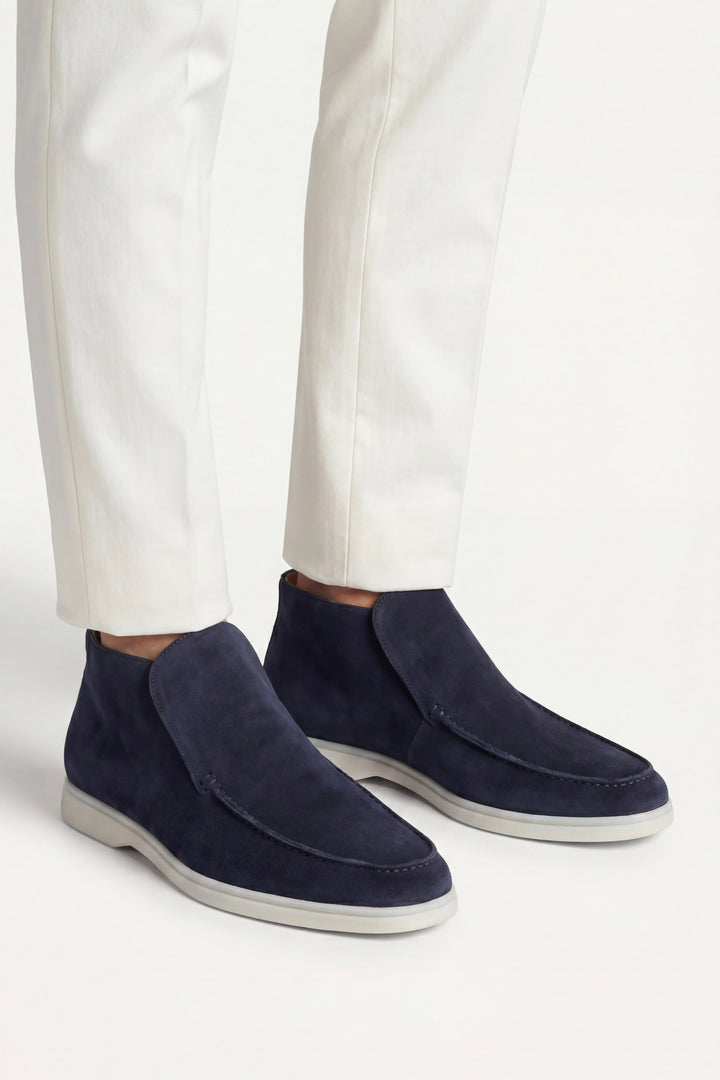 High Top Capri in Camoscio Blu Navy | Nico Milan
