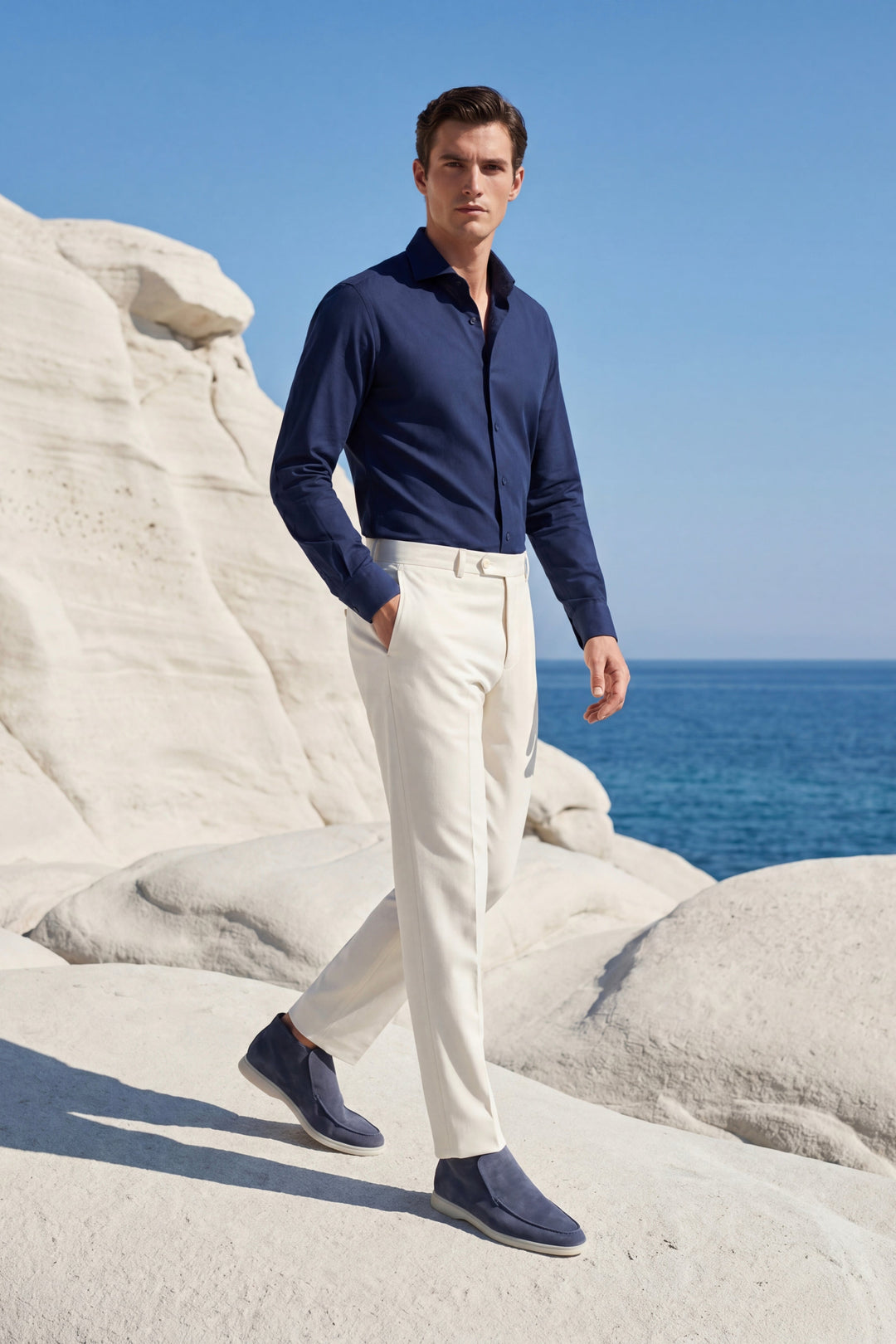 High Top Capri in Camoscio Blu | Nico Milan