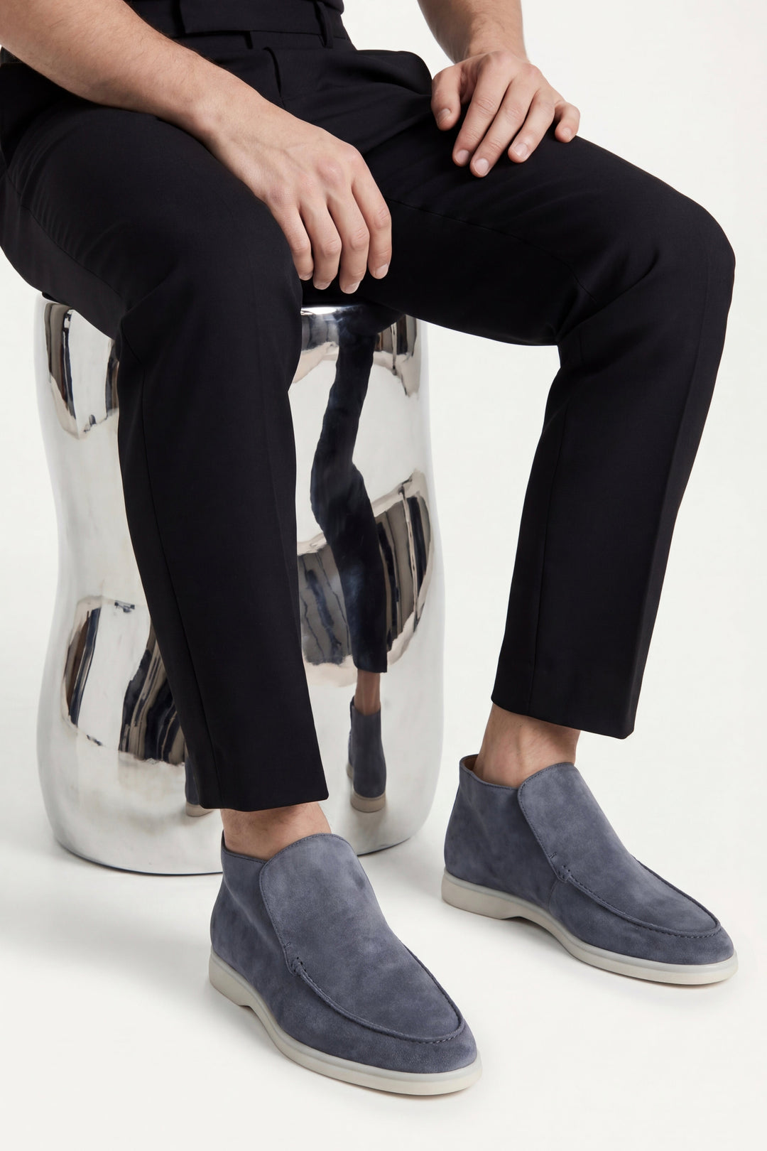 High Top Capri in Camoscio Blu | Nico Milan