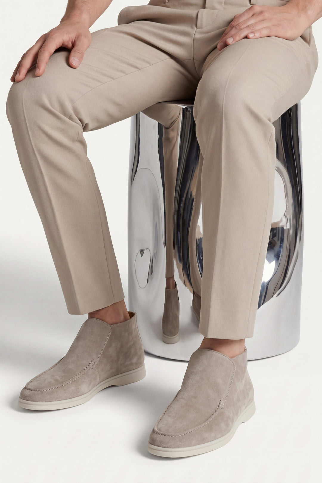 High Top Capri in Camoscio Taupe | Nico Milan