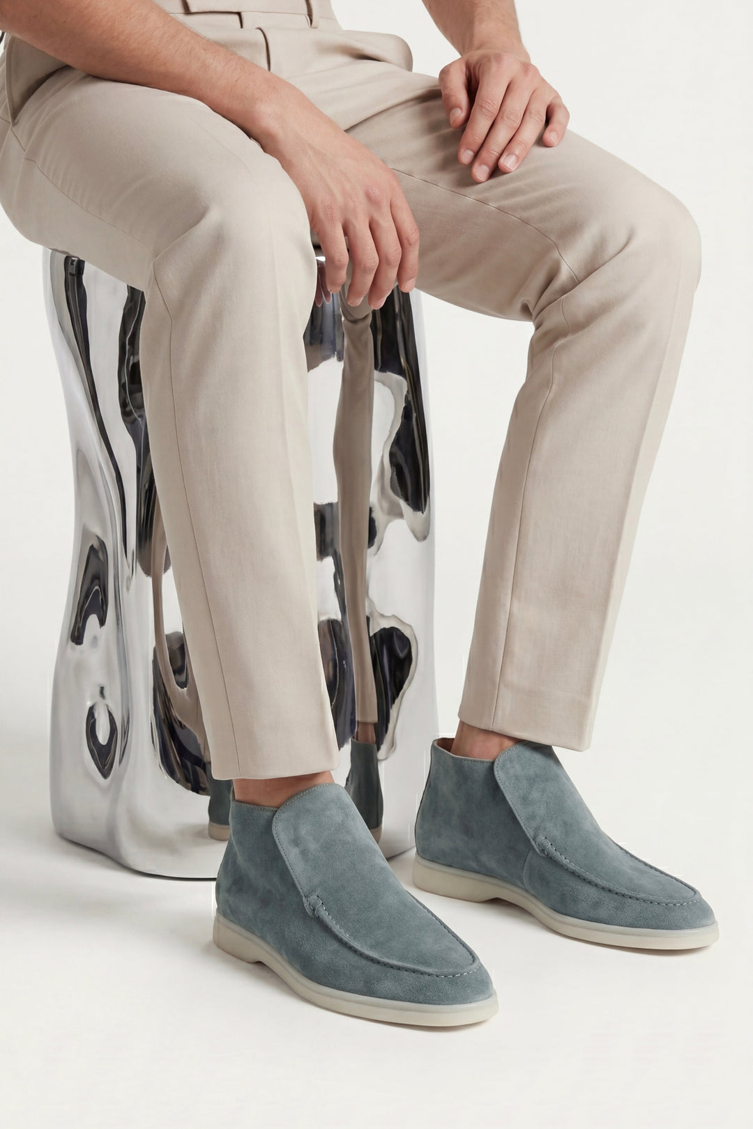 High Top Capri in Camoscio Verde Menta | Nico Milan