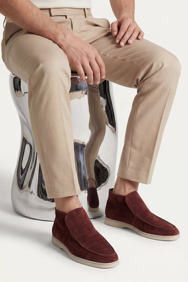 High Top Capri in Camoscio Borgogna | Nico Milan