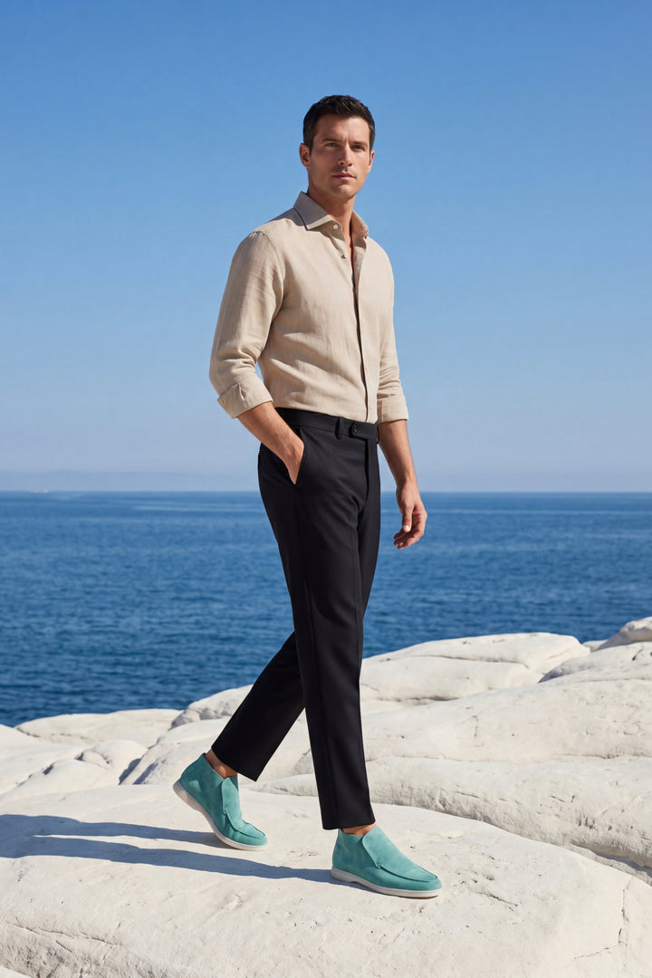 High Top Capri in Camoscio Turchese | Nico Milan