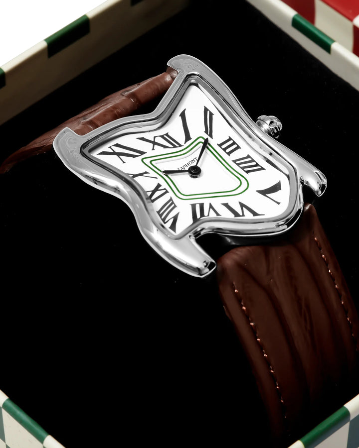 Orologio Melting Quadrato Argento Large | Nico Milan