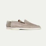 Mocassino Classico in Camoscio Grigio Chiaro