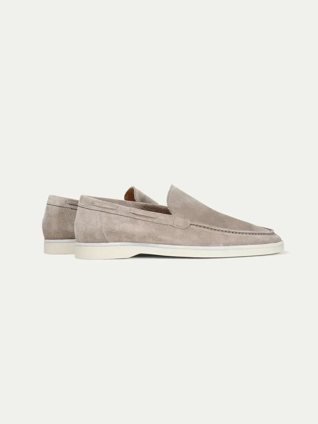 Mocassino Classico in Camoscio Grigio Chiaro