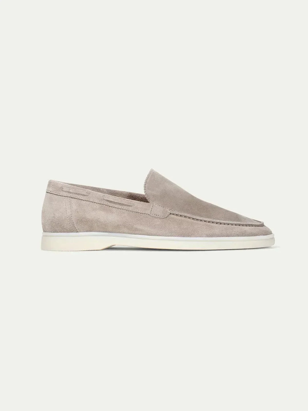 Mocassino Classico in Camoscio Grigio Chiaro