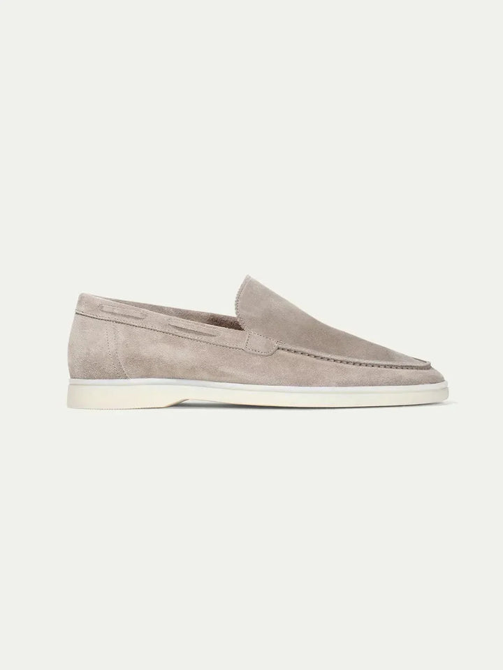 Mocassino Classico in Camoscio Grigio Chiaro