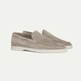 Mocassino Classico in Camoscio Grigio Chiaro